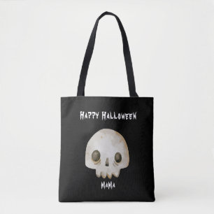 Tote Bag Aquarelle Ghost Skeleton Happy Halloween Mama