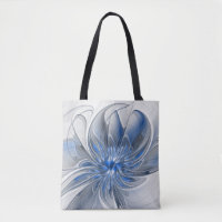 Aquarelle gris bleu Abstrait Fractal Art Flower