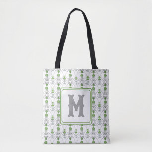 Tote Bag Aquarelle Gris vaches et vert Topiogramme