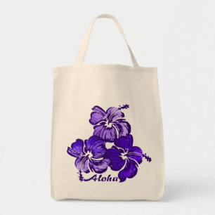 Tote Bag Aquarelle Hibiscus Hawaiian Tropical