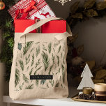 Tote Bag Aquarelle Hiver Vert Motif sans couture<br><div class="desc">Aquarelle Hiver Vert Motif sans couture</div>