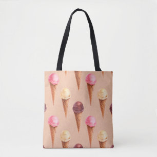Tote Bag Aquarelle illustration de crème glacée. Pat sans j