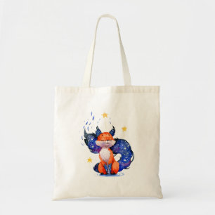 Tote Bag Aquarelle Illustration du renard céleste de Galaxi