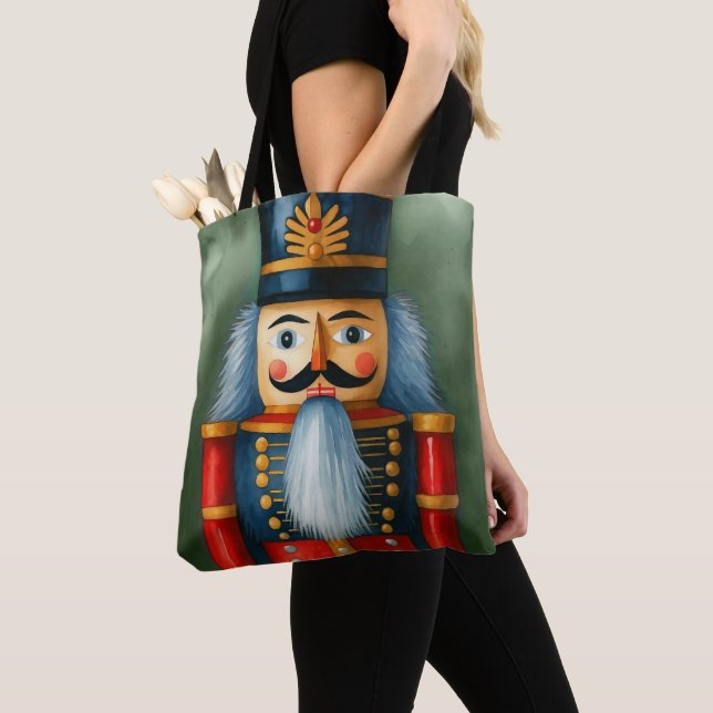 Tote Bag Aquarelle illustrée Noisette de Noël (De près)