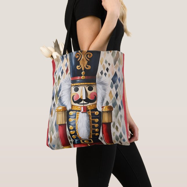 Tote Bag Aquarelle illustrée Noisette de Noël (De près)