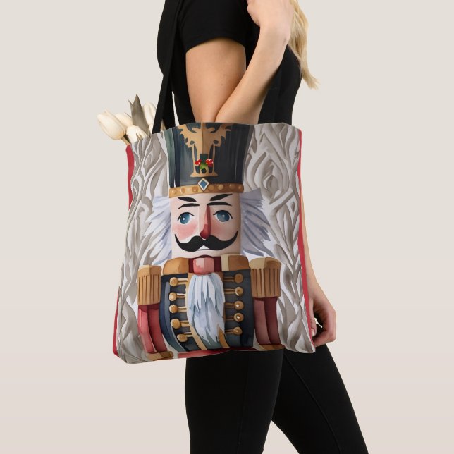 Tote Bag Aquarelle illustrée Noisette de Noël (De près)