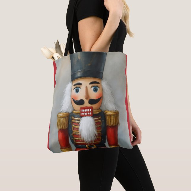 Tote Bag Aquarelle illustrée Noisette de Noël (De près)