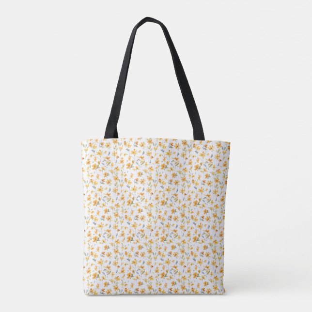 Tote Bag Aquarelle jaune joyeux (Dos)