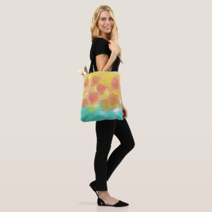 Tote Bag Aquarelle jaune rose pâle
