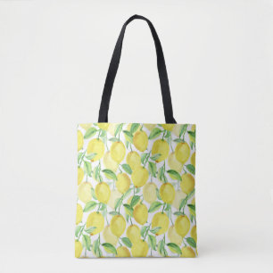 Tote Bag Aquarelle juteuse : peinture citron vibrante