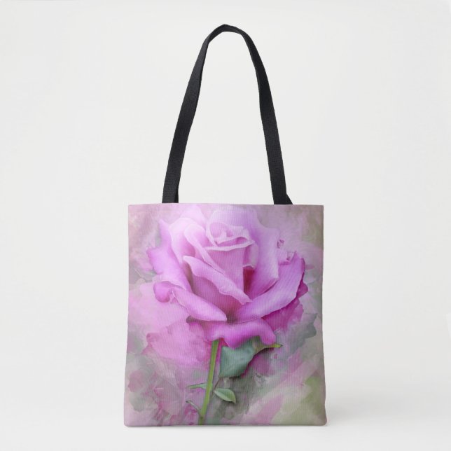 Tote Bag Aquarelle Lilac Pastel Rose (Devant)