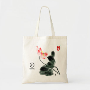 Tote Bag Aquarelle Lotus Floral Dessin libre