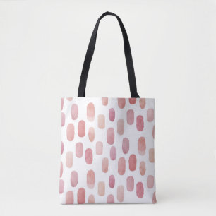 Tote Bag Aquarelle mignon rose motif de trait de brosse