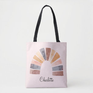 Tote Bag Aquarelle mignonne Arc en arc-en-ciel Personnalisé