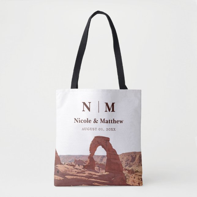 Tote Bag Aquarelle Moab Arches Park Utah Mariage (Devant)