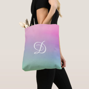 Tote Bag aquarelle moderne arc-en-ciel dégradé
