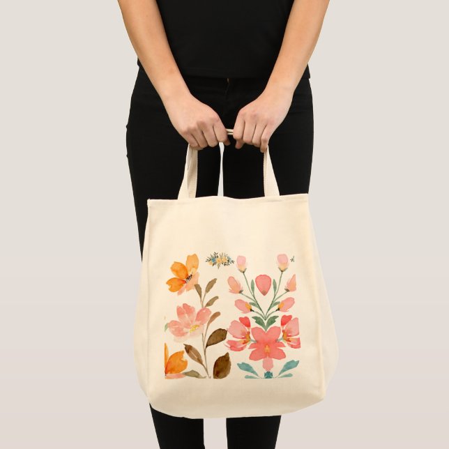 Tote Bag Aquarelle moderne élégante rose (Devant (produit))