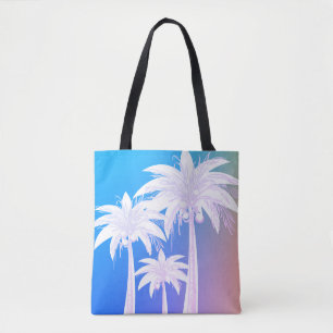 Tote Bag Aquarelle moderne en feuille de palme coloré rose