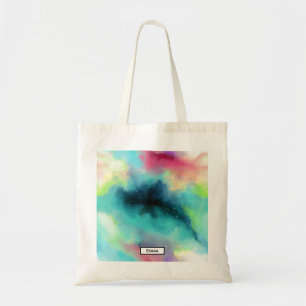 Tote Bag Aquarelle moderne Green & Red Space Nebula