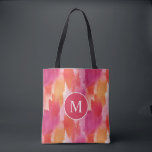 Tote Bag Aquarelle Monogramme Orange Rose Abstrait<br><div class="desc">Le sac à main Monogram Watercolor Pink Orange Abstract Tote est le mélange parfait de style et de praticité. Doté d'un design vibrant à l'aquarelle dans des tons roses et orange, ce tote apporte une touche de couleur à n'importe quelle tenue. Le monogramme ajoute une touche personnelle, le rendant unique....</div>