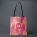 Tote Bag Aquarelle Monogramme Orange Rose Abstrait<br><div class="desc">Le sac à main Monogram Watercolor Pink Orange Abstract Tote est le mélange parfait de style et de praticité. Doté d'un design vibrant à l'aquarelle dans des tons roses et orange, ce tote apporte une touche de couleur à n'importe quelle tenue. Le monogramme ajoute une touche personnelle, le rendant unique....</div>