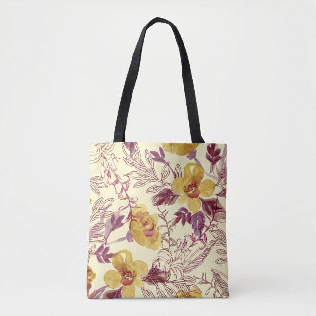 Tote Bag Aquarelle Motif transparent avec élément profilé (Devant)