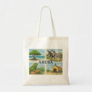 Tote Bag Aquarelle multivue d'Aruba