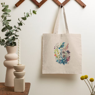 Tote Bag Aquarelle Nature Folk Illustrations