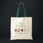 Tote Bag Aquarelle Noël biscuits boissons sucre de canne Fo<br><div class="desc">Un design festif de tasse amusant avec des favoris hivernaux aquarelle - chocolat chaud,  sucre de canne,  bas. Joyeux Noël en écriture contemporaine,  parfait pour célébrer la saison des fêtes. peut être édité,  partie d'une collection.</div>