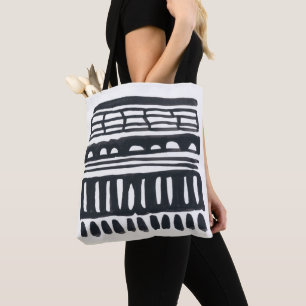Tote Bag Aquarelle noire   moderne de la trame I
