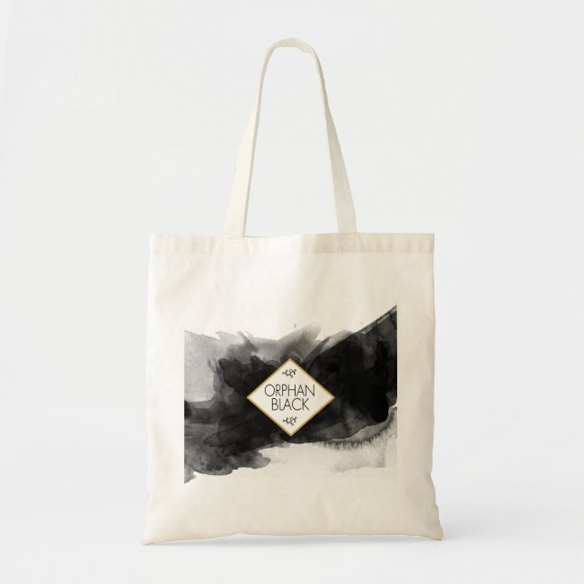 Tote Bag Aquarelle noire noire orpheline (Devant)