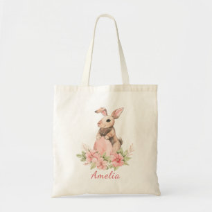Tote Bag Aquarelle OEuf de lapin Printemps Floral Oeuf de P