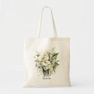 Tote Bag Aquarelle Orchidées de fleurs Calla Lilies Bridesm
