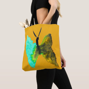 Tote Bag Aquarelle papillon aqua joli