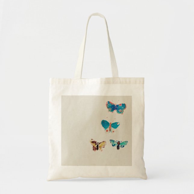 Tote Bag Aquarelle papillons bleus vintages. Odilon Redon (Devant)