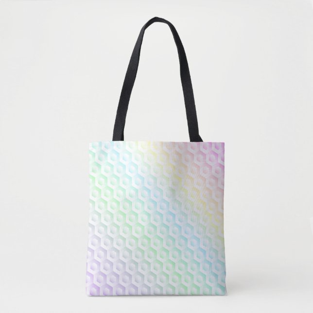 Tote Bag Aquarelle pastel couleur dégradé arc-en-ciel (Devant)