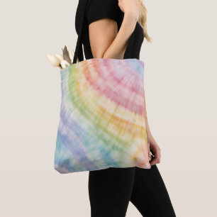 Tote Bag Aquarelle Pastel Rainbow Tie Dye Jeu Oreiller