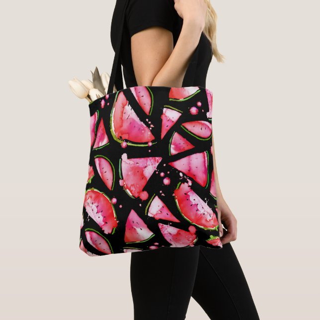 Tote Bag Aquarelle Pastèque 2 (De près)