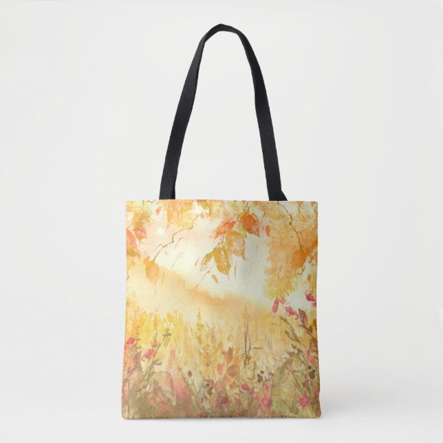 Tote Bag Aquarelle Pays Forêt Paysage Art (Devant)