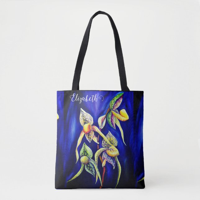 Tote Bag Aquarelle peinte à la main Orchidées exotiques tro (Devant)