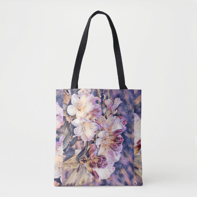 Tote Bag Aquarelle peinte d'une fleur d'azée violette (Devant)