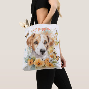 Tote Bag Aquarelle personnalisée avec chiot