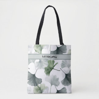 Tote Bag Aquarelle personnalisée Ginkgo Motif feuille Fourr