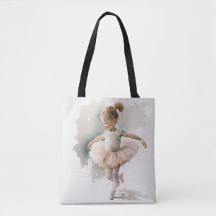 Tote Bag aquarelle petite, latina mignonne en robe rose