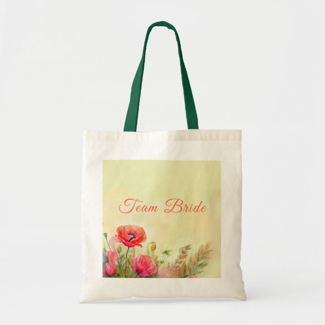 Tote Bag Aquarelle Poppies florales Bridesmaid (Devant)