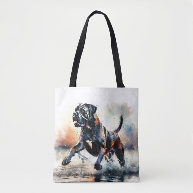Tote Bag Aquarelle puissante Canne Corso chien (Devant)