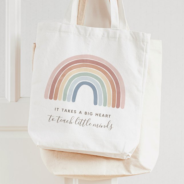 Tote Bag Aquarelle Rainbow Appréciation de l'enseignant (Créateur téléchargé)