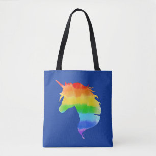 Tote Bag Aquarelle Rainbow Unicorn