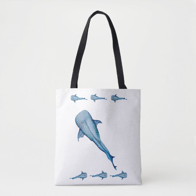 Tote Bag Aquarelle requin (Devant)