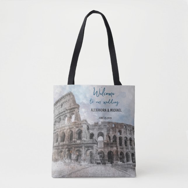 Tote Bag Aquarelle Rome, Italie (Devant)